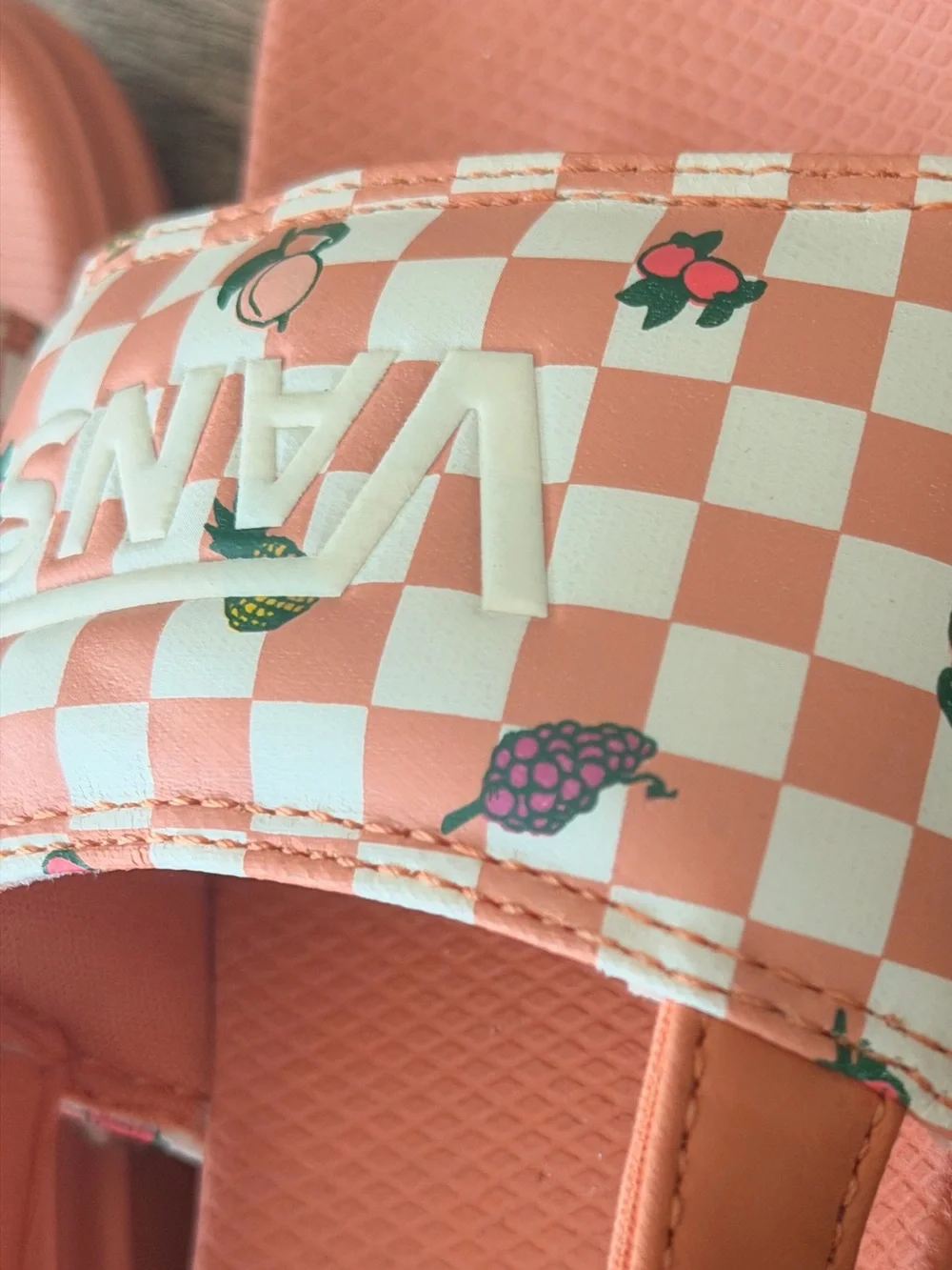 Vans Kids La Costa Slide-On Fruit Checkerboard Sunbaked us 10 new